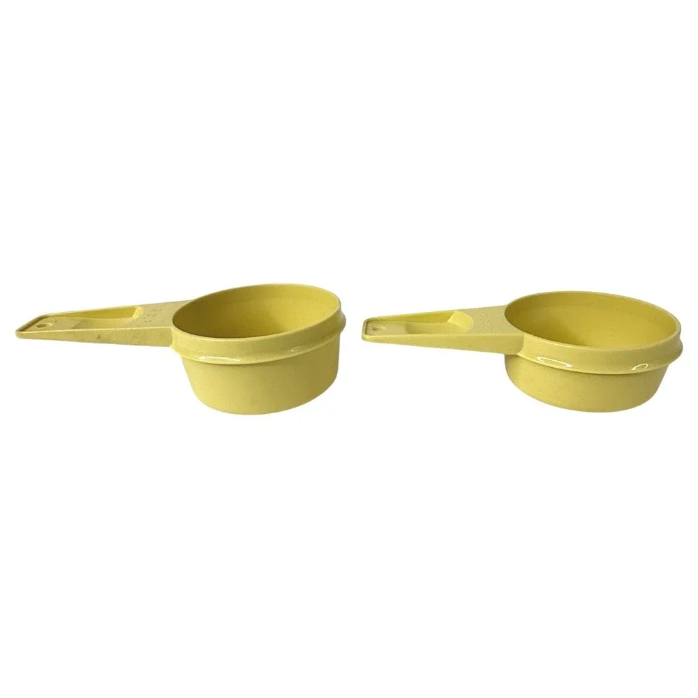 Harvest Gold Tupperware Measuring Cups For Baking Complete Set 6 Vintage Nesting